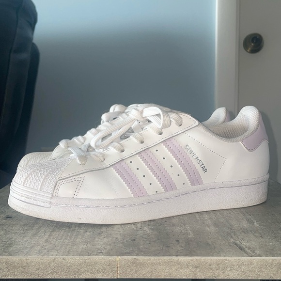 adidas Shoes - White and lilac Adidas superstars ⭐️